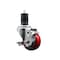 Service Caster 3'' Red Poly Swivel 1-5/8'' Expanding Stem Caster with Brake SCC-EX20S314-PPUB-RED-TLB-158 - alternate 1